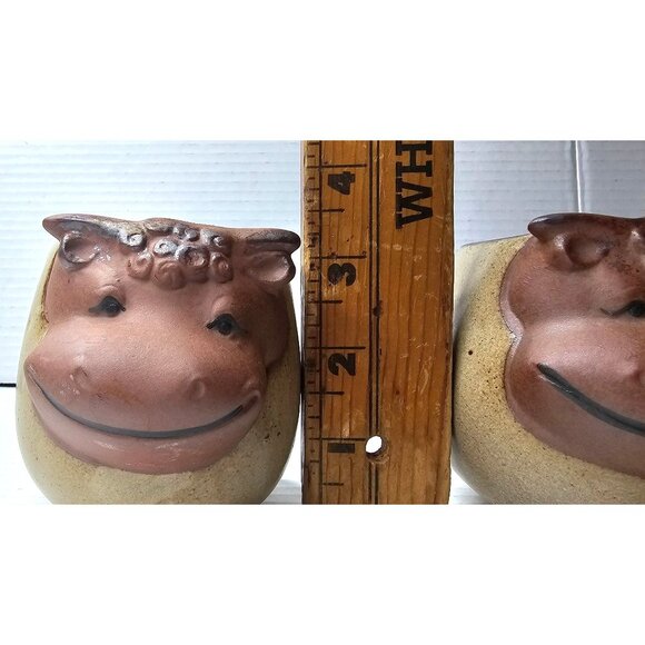 VTG UCTCI Japan Stoneware Pottery Mugs With 3D Cow Set Of 2 Anthropomorphic - Picture 11 of 11